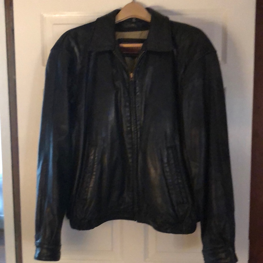 Black leather jacket